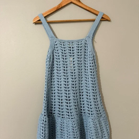 Anthropologie Celandine Blue Crochet Swim Cover-Up - Picture 9 of 10